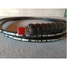 3mtr Hydrauliekslang 760bar rubber dn6-1/4npt (2x)